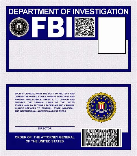 fbi credentials template.